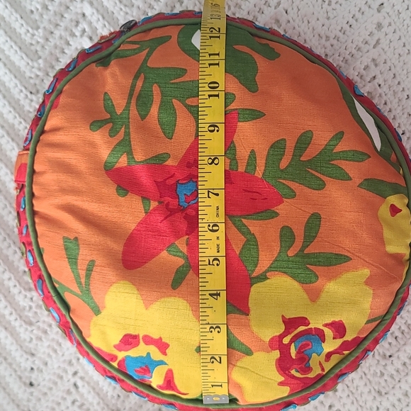 Pier 1 Imports 2 round bright floral pillows - Picture 5 of 6
